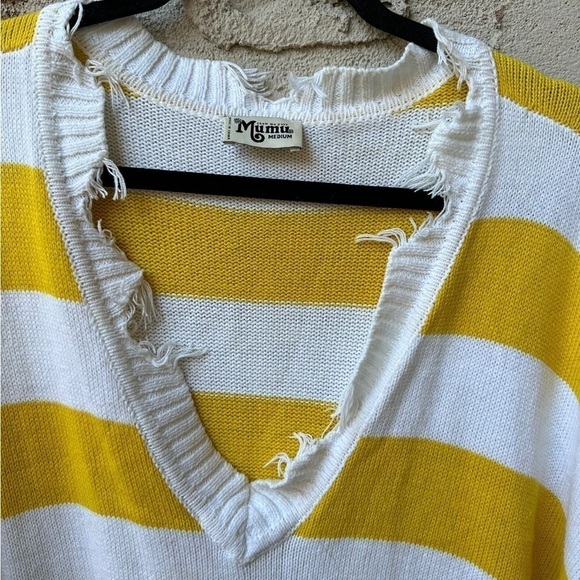 Show Me Your MuMu Delphina Rugby Distressed Sweater Size M - Picture 6 of 7